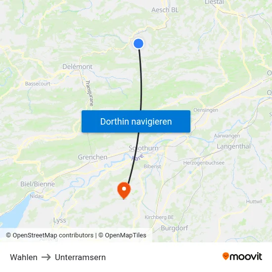 Wahlen to Unterramsern map