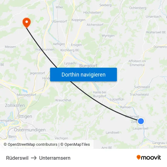 Rüderswil to Unterramsern map