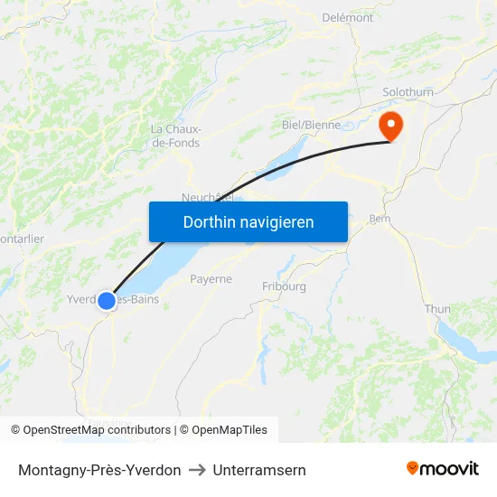 Montagny-Près-Yverdon to Unterramsern map
