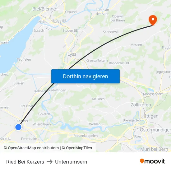 Ried Bei Kerzers to Unterramsern map