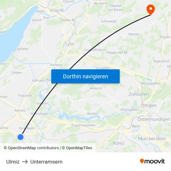 Ulmiz to Unterramsern map