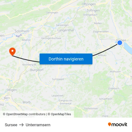 Sursee to Unterramsern map