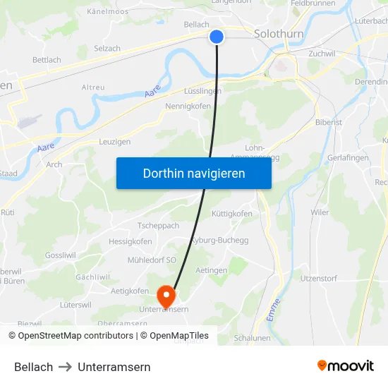 Bellach to Unterramsern map