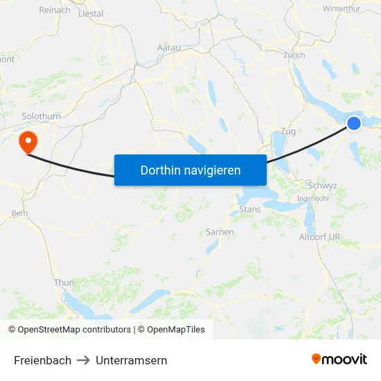 Freienbach to Unterramsern map