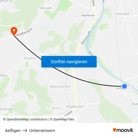 Aefligen to Unterramsern map