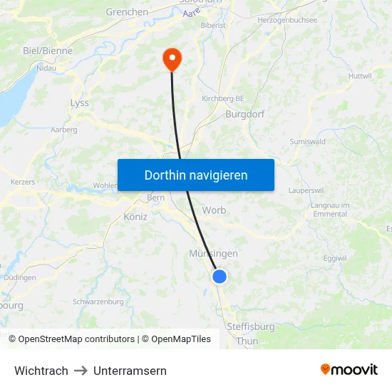 Wichtrach to Unterramsern map