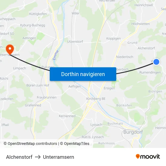 Alchenstorf to Unterramsern map