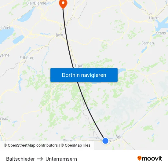 Baltschieder to Unterramsern map