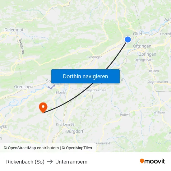 Rickenbach (So) to Unterramsern map