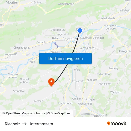 Riedholz to Unterramsern map