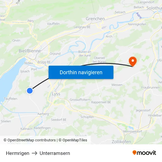 Hermrigen to Unterramsern map