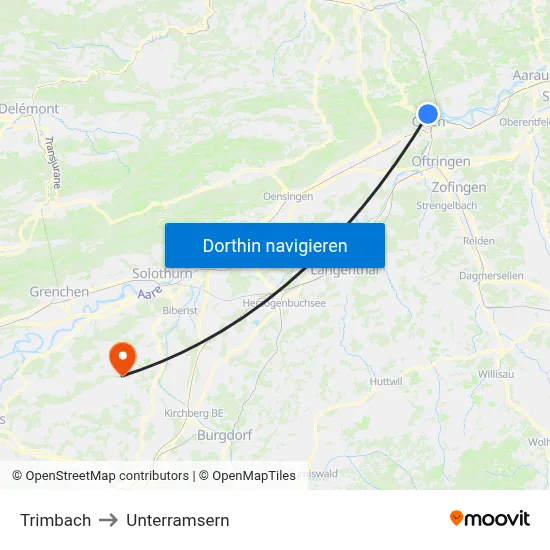 Trimbach to Unterramsern map