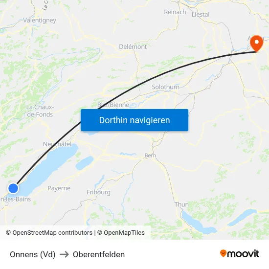 Onnens (Vd) to Oberentfelden map