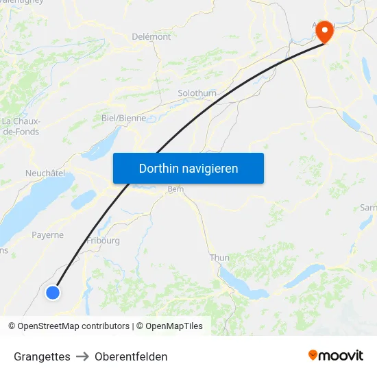 Grangettes to Oberentfelden map
