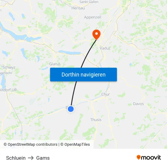 Schluein to Gams map