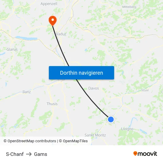 S-Chanf to Gams map