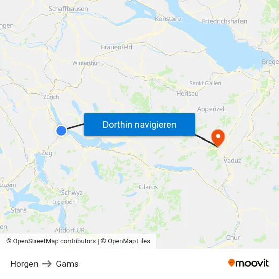 Horgen to Gams map