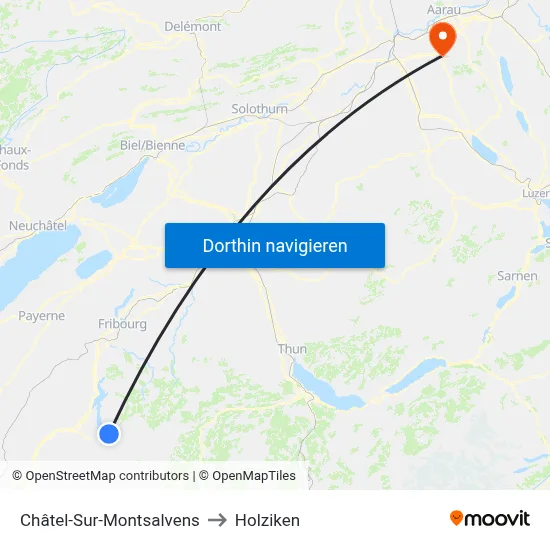 Châtel-Sur-Montsalvens to Holziken map