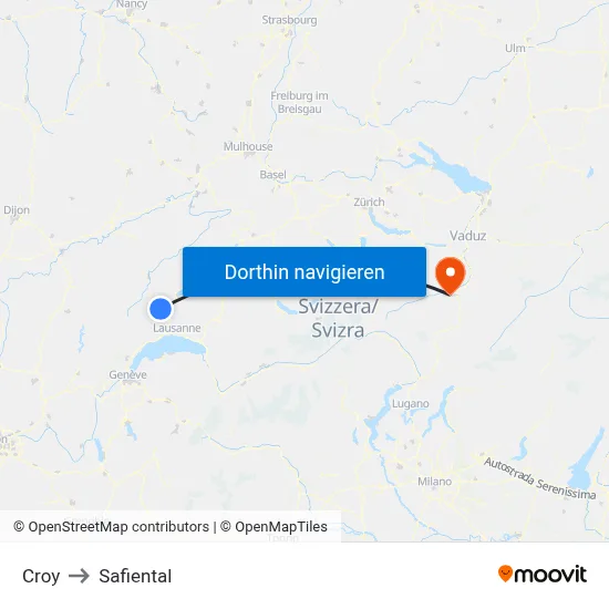 Croy to Safiental map