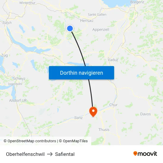 Oberhelfenschwil to Safiental map