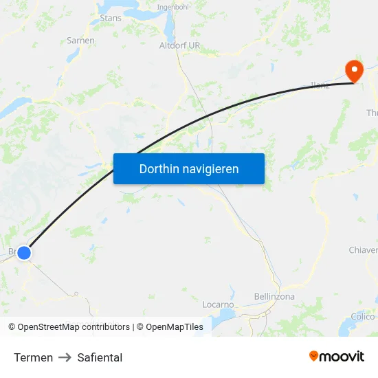Termen to Safiental map