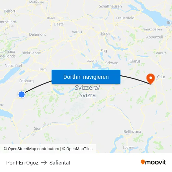 Pont-En-Ogoz to Safiental map