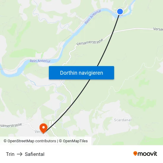 Trin to Safiental map
