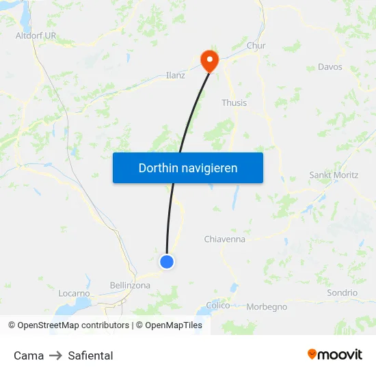 Cama to Safiental map