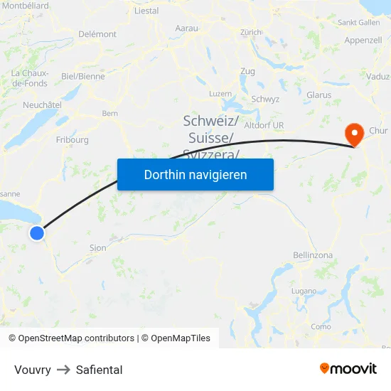 Vouvry to Safiental map