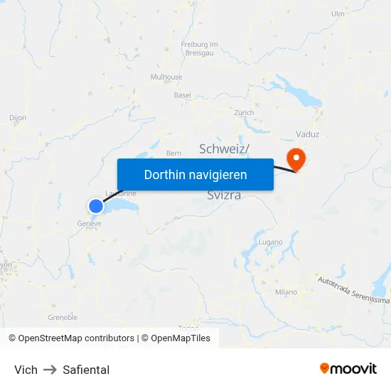 Vich to Safiental map