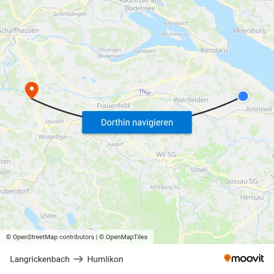 Langrickenbach to Humlikon map