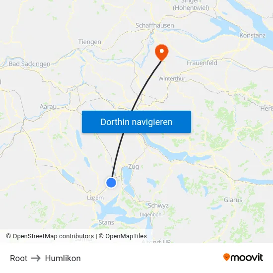 Root to Humlikon map
