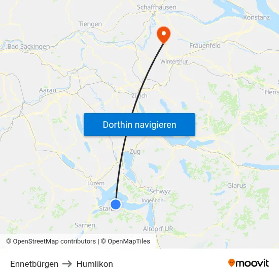 Ennetbürgen to Humlikon map