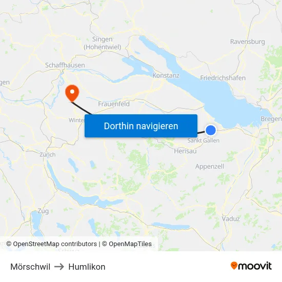 Mörschwil to Humlikon map
