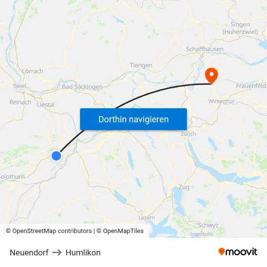 Neuendorf to Humlikon map
