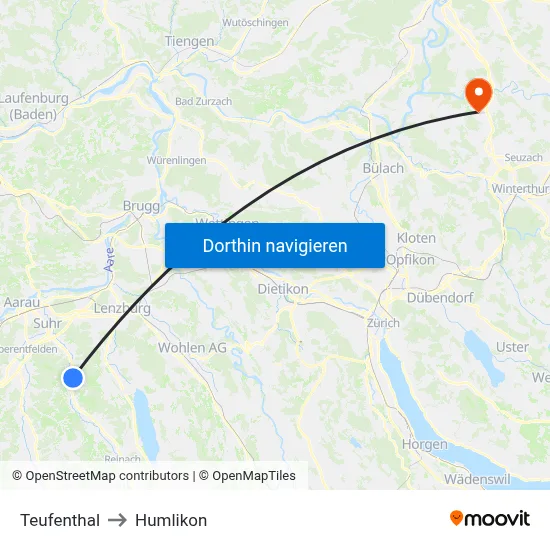 Teufenthal to Humlikon map