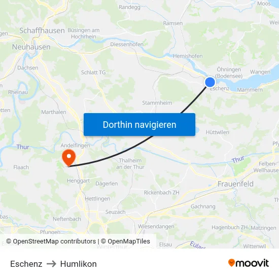 Eschenz to Humlikon map