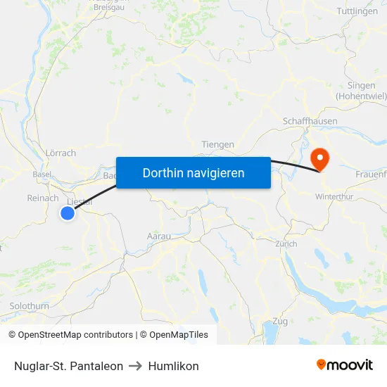 Nuglar-St. Pantaleon to Humlikon map