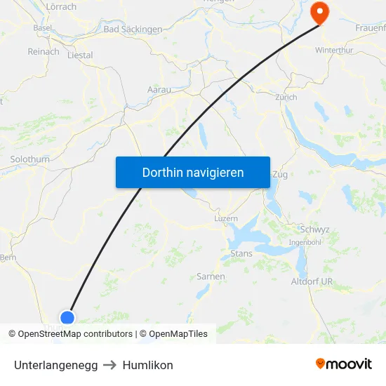 Unterlangenegg to Humlikon map