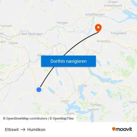 Ettiswil to Humlikon map
