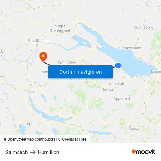 Salmsach to Humlikon map