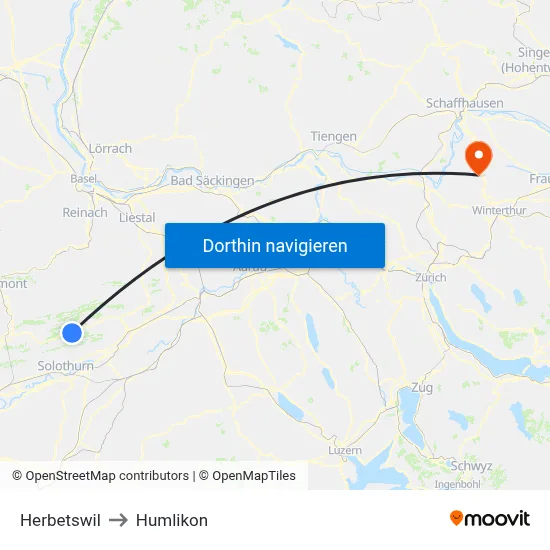 Herbetswil to Humlikon map
