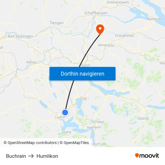 Buchrain to Humlikon map