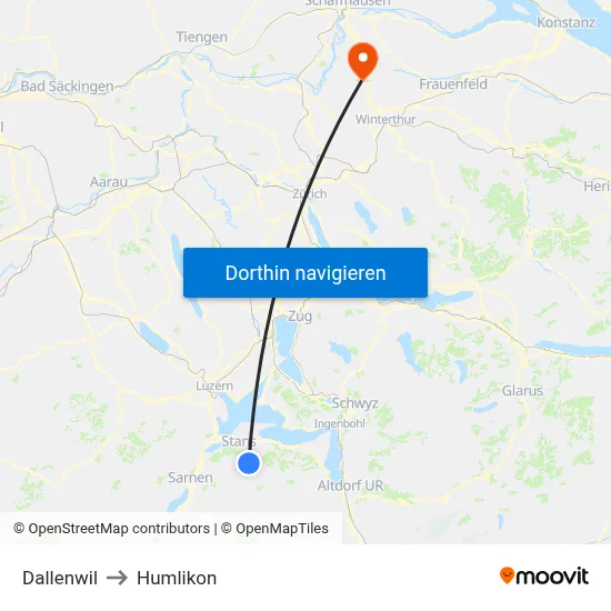 Dallenwil to Humlikon map