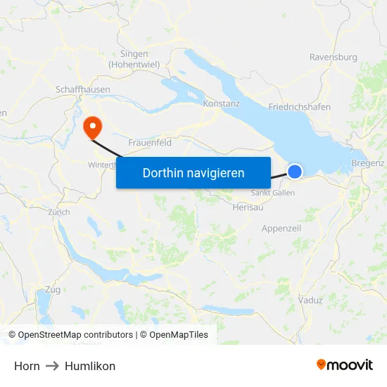Horn to Humlikon map