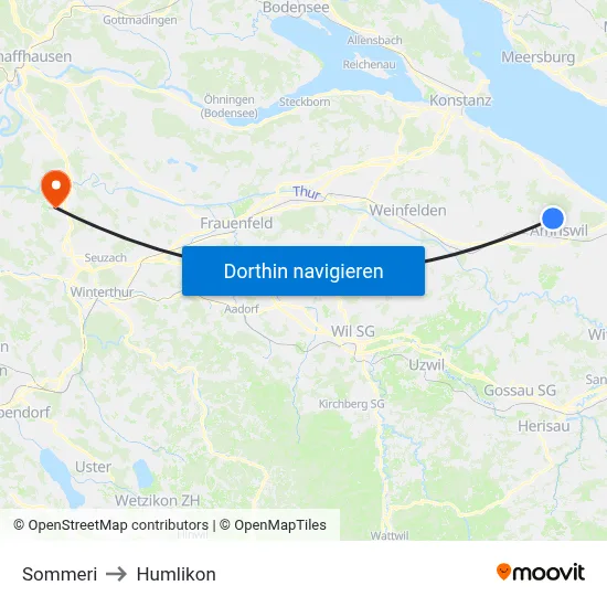 Sommeri to Humlikon map