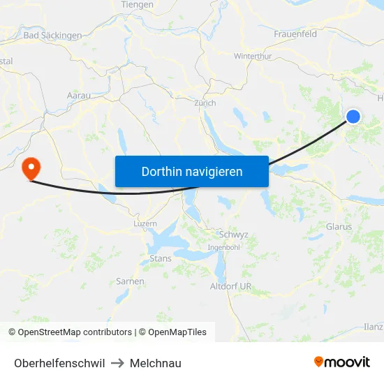 Oberhelfenschwil to Melchnau map