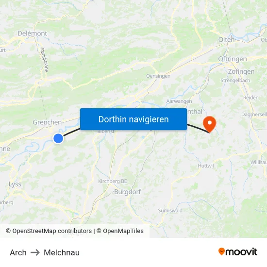 Arch to Melchnau map