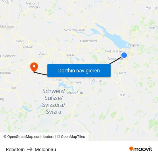 Rebstein to Melchnau map
