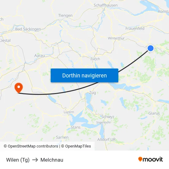 Wilen (Tg) to Melchnau map